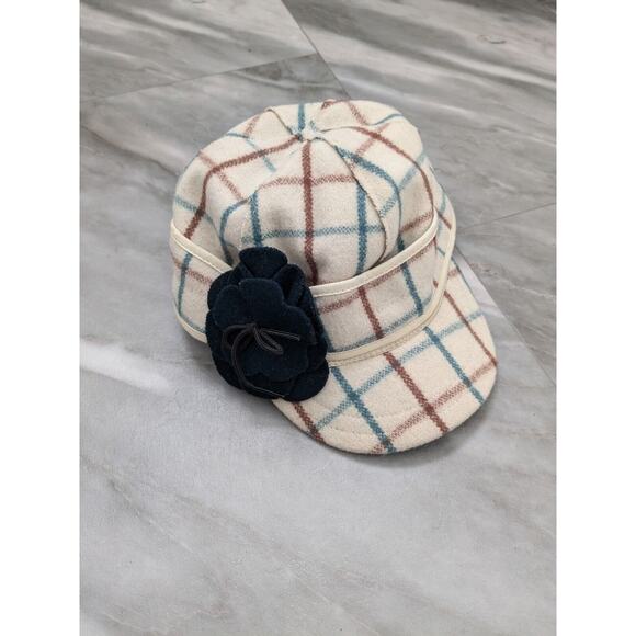 Stormy Kromer Ida Hat Womens 7 Winter Flower Plaid USA Midwest Wool Classic - Picture 1 of 9